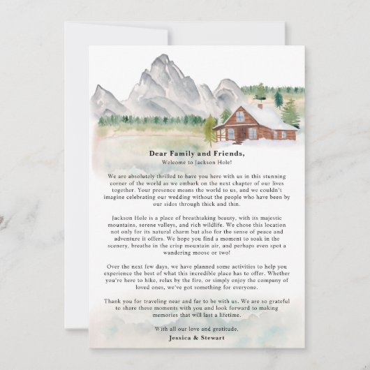 Rustikale Wyoming-Hochzeit in Urlaubsort Einladung (Vorderseite)