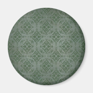 Rustikale Zahnseide Grün und Zinndamast Magnet