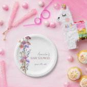 Rustikale, zarte Acrylblütendusche Bouquet Baby Pappteller (Party)