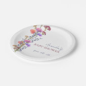 Rustikale, zarte Acrylblütendusche Bouquet Baby Pappteller (Schrägansicht)