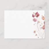 Rustikale, zarte Burgunder Rust Herbstlaub Details Begleitkarte (Rückseite)