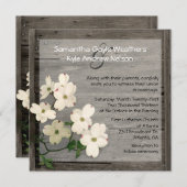 Rustikale Zaun- und Dogwood-Blüten Einladung zur H (Vorne/Hinten)