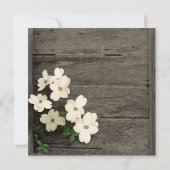 Rustikale Zaun- und Dogwood-Blüten Einladung zur H (Rückseite)
