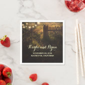 rustikale Zaun und Lichter Land Hochzeit Serviette (Beispiel)