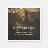 rustikale Zaun und Lichter Land Hochzeit Serviette (Vorderseite)
