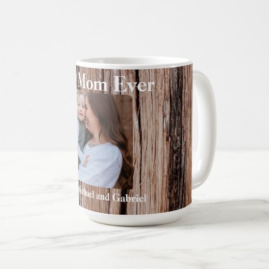 Rustikale Zedernrinde, natürliche Baumstruktur im  Kaffeetasse (VorderseiteRechts)