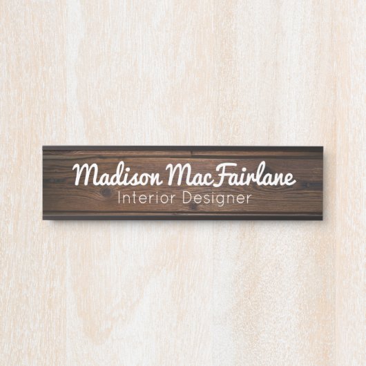 Rustikale Zeichen der Bürotür signieren Holzkörnig Türschild (Vorderseite )