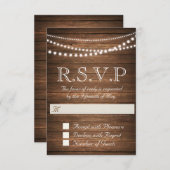 Rustikale Zeichenkette der RSVP-Karte RSVP Karte (Vorne/Hinten)