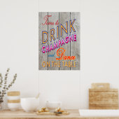 Rustikale Zeit, Champagner-Poster zu trinken Poster (Küche)