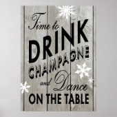 Rustikale Zeit zum Trinken Champagner Holiday Post Poster (Vorne)