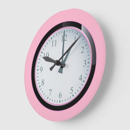 Rustikale, zeitgenössische Rundpink-Acrylwand-Uhr Große Wanduhr (Winkel)