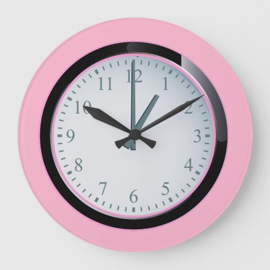 Rustikale, zeitgenössische Rundpink-Acrylwand-Uhr Große Wanduhr (Vorderseite)