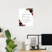 Rustikale Zeremonie von Red Fall Floral Hochzeit o Poster (Heimbüro)