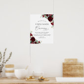 Rustikale Zeremonie von Red Fall Floral Hochzeit o Poster (Küche)