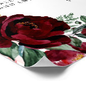 Rustikale Zeremonie von Red Fall Floral Hochzeit o Poster (Ecke)