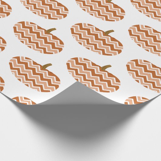 Rustikale Zickzack Pumpkins Geschenkpapier (Ecke)