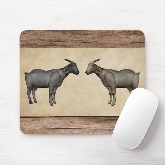 Rustikale Ziegen und Holzkörner Mousepad (Mit Mouse)