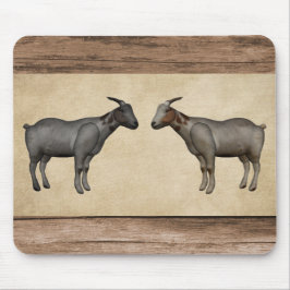 Rustikale Ziegen und Holzkörner Mousepad