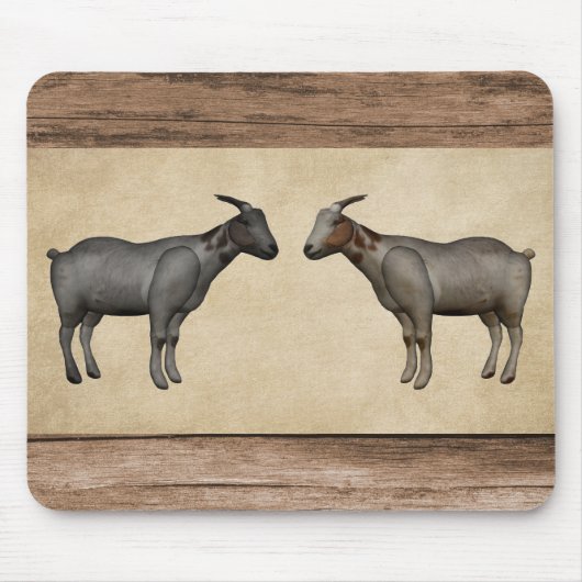 Rustikale Ziegen und Holzkörner Mousepad (Vorne)