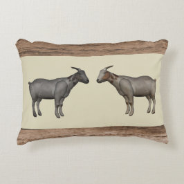 Rustikale Ziegen und Holzkörnerkissen Dekokissen