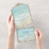 Rustikale Zielhochzeit All In One Einladung (Abreißen)