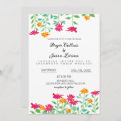 Rustikale Zinnia-Blume Hochzeit Einladung (Vorne/Hinten)