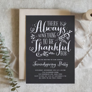 Rustikale Zitate Faux-Schultafel Friendsgiving-Par Einladung