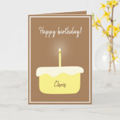 Rustikale Zitrone Birthday Cake mit glühender Lit  Karte (Gelbe Blume)