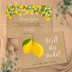 Rustikale Zitronen ändern das Datum der verschoben Save The Date
