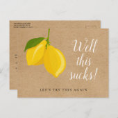 Rustikale Zitronen ändern das Datum des verzögerte Ankündigungspostkarte (Vorne/Hinten)