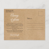 Rustikale Zitronen ändern das Datum des verzögerte Ankündigungspostkarte (Rückseite)