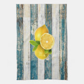 Rustikale Zitronen (blau) Geschirrtuch (Vertikal)