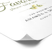 Rustikale Zitronen Grüne Weiße Gastgeschenk Hochze Poster (Ecke)