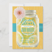 Rustikale Zitronen in Mason Jar Aquamarin Gürtel B Einladung (Vorderseite)