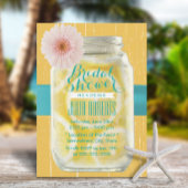 Rustikale Zitronen in Mason Jar Aquamarin Gürtel B Einladung