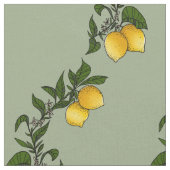 Rustikale Zitronen mit Blattwerk-Wellen-Zweigen Stoff (Nahaufnahme)