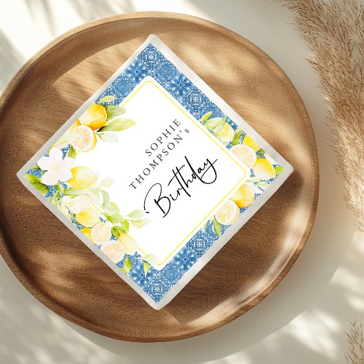 Rustikale Zitronen Mittelmeergeburt Serviette