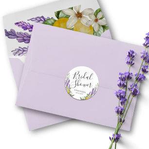 Rustikale Zitronen- und Lavendel-Hochzeitsdusche-G Runder Aufkleber
