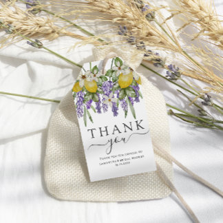 Rustikale Zitronen und Lavender Brautparty Gefalle Geschenkanhänger