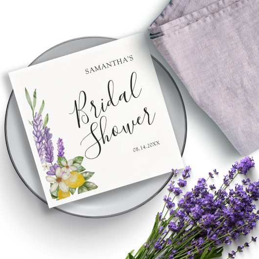 Rustikale Zitronen und Lavender Brautparty Gefalle Serviette