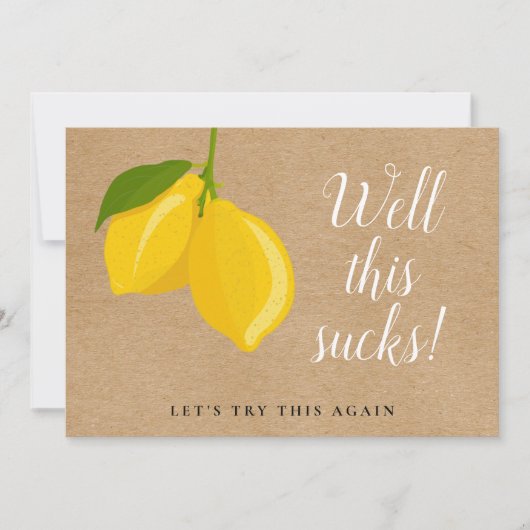 Rustikale Zitronen verändern das Datum, das versch Einladung (Vorderseite)