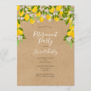 Rustikale Zitronenblüten-Retirement-Party Einladung