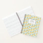 Rustikale Zitronenfrüchte Gelbe Sommergrünen Blätt Notizblock (Innenseite)