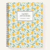 Rustikale Zitronenfrüchte Gelbe Sommergrünen Blätt Notizblock (Vorderseite)