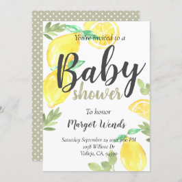 Rustikale Zitronenfrüchte Hochzeitsbabydusche einl Einladung