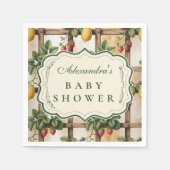 Rustikale Zitrus-Erdbeer-Baby-Party Serviette (Vorderseite)