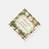 Rustikale Zitrus-Erdbeer-Baby-Party Serviette (Ecke)