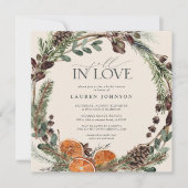 Rustikale Zitrusfrüchte im Brautparty der Liebe Einladung (Vorderseite)