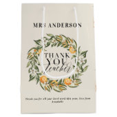 Rustikale Zitrusfrüchte orange botanische danke Ih Mittlere Geschenktüte (Rückseite)