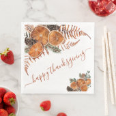 Rustikale Zitrusfrüchte und Kiefern glücklich Ernt Serviette (Beispiel)